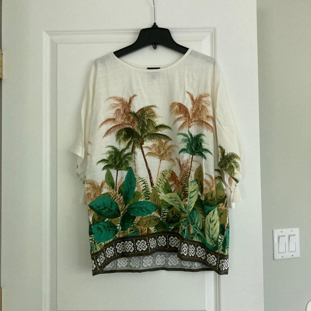 JM Collection Cold Shoulder Top